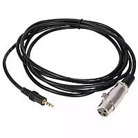 Кабель для мікрофону Manchez S7 XLR (мама) - Jack 3.5 мм 2.5 м Black (3_02463)