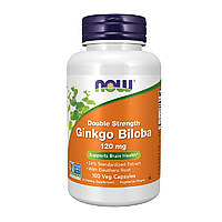 Гінкго Білоба, 120 мг, Ginkgo Biloba, Double Strength, Now Foods, 100 вегетаріанських капсул