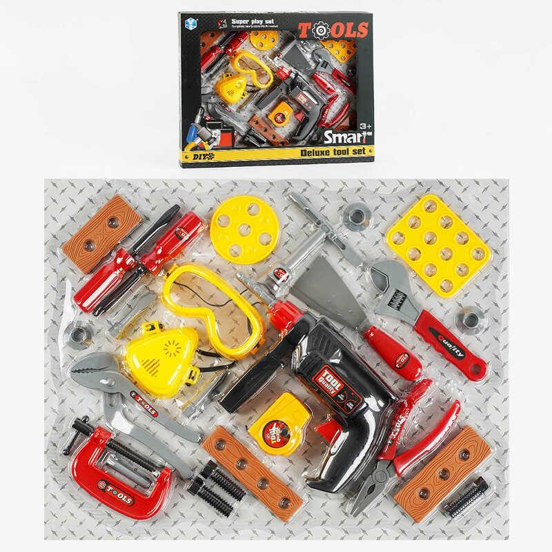 Дитячий набір будівельних інструментів із дриллю Deluxe Tool Set H 613, 25 елементів, дриль механічна