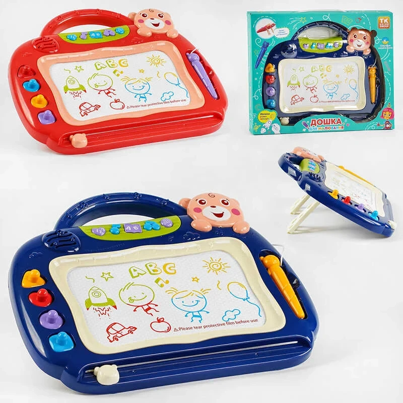 Дитяча музична дошка для малювання зі штампами 71899 з українським озвучуванням у 2 кольорах, фото 1
