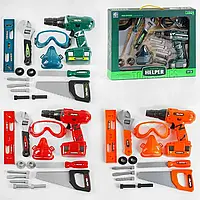 Набір інструментів дитячий YF 790-1/800/781, електричний шурупокрут, пилка, долото, окуляри, респіратор,