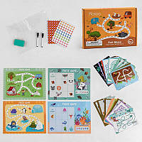 Детская логическая игра С 47861 "Многократная книга - лабиринт", 30 игровых карточек, два фломастера, папка
