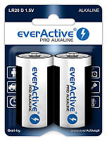 Батарейка лужна everActive Pro EVLR20-PRO, D/LR20, блістер 2 шт.