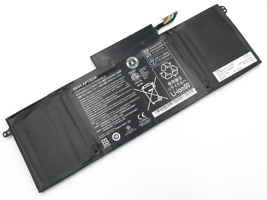 Батарея AP13D3K для ноутбука ACER Aspire S3-392, S3-392G (7.5V 6060mAh 45Wh). ORIGINAL, фото 1