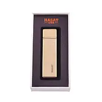 Электроимпульсная металлическая зажигалка Hasat HL-66-5 Usb в подарочной коробке