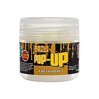 Бойлы, прикормка для карпа Brain Pop-Up F1 Fresh Honey вкус мед с мятой, диаметр 14мм, вес 15г, желтый