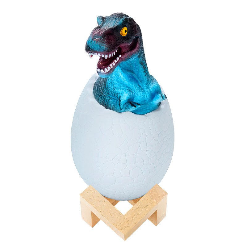 Дитячий світильник sunroz 3d dinosaur lamp лампа-нічник з пультом дистанційного керування, динозаврик у яйці
