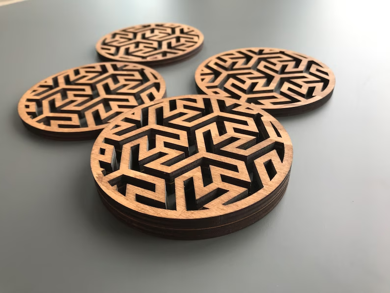 Набір дерев'яних костерів Коло 10см 4шт, фото 1