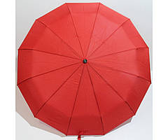 Жіноча парасолька однотонна повний автомат 12 спиць антивітер карбон парасолька