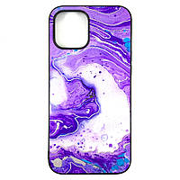 Чехол для iPhone 12 Pro Max-Marble UV фиолетовый