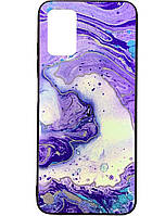 Чехол для Samsung A03s/A037- Marble UV фиолетовый