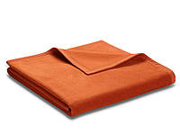 Однотонный хлопковый плед Biederlack Uno Cotton terracotta 140х180