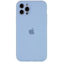 Чехол для iPhone 14 Pro Max (6.7")- Silicone Case Full Camera Protective сиренево голубой