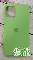 Чехол для iPhone 12 mini 5.4"- Silicone Case Full Cover №1 мятно-зеленый
