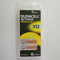 Батарейка Duracell PR-41 (312) (слуховых аппаратов) 1уп по 6шт