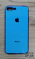 Чехол для iPhone 7 Plus/8 Plus- цветной с окантовкой синий