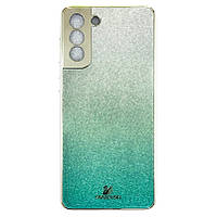 Чехол для Samsung S21 Plus- Swarovski Full Camera бирюзовый