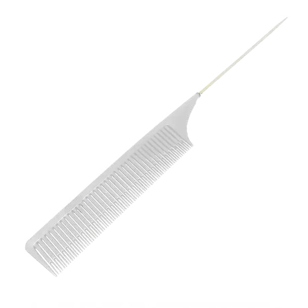 Гребінець для вуального мікромелірування з металевим хвост. SALON білий, фото 1