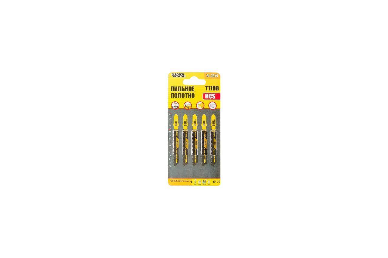 Полотно пиляльне для лобзика Mastertool — T119B 77 мм x 12T, дерево (5 шт.)