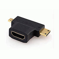 (UA) Перехідник HDMI F/mini HDMI/ micro HDMI M