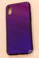 Чехол для iPhone X/XS- Chameleon Glass сине-фиолетовый