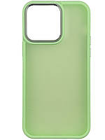 Чехол для iPhone 14 Pro- Matte Metal Buttons зеленый