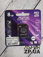 Карта памяти Aspor MicroSDHC 8GB UHS-I (Class 10)+SD adapter