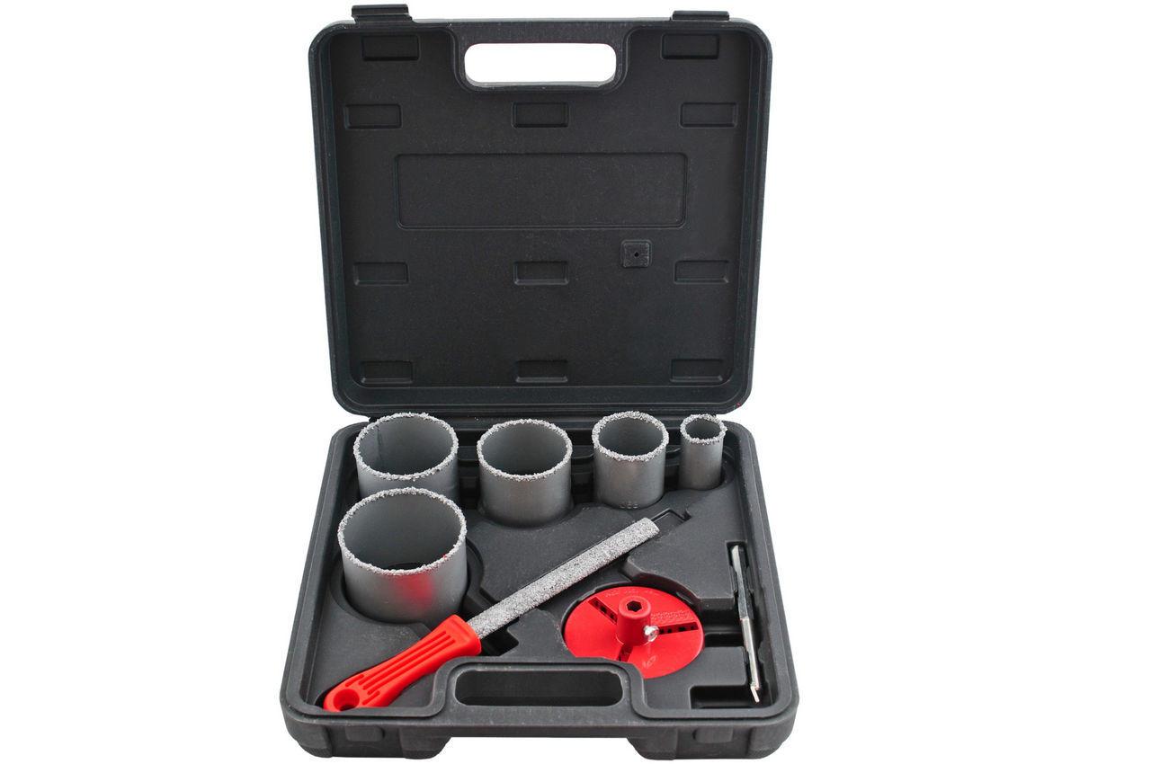 Набір корончастих свердел по плитці Mastertool — 5 шт. з напилком