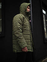Чоловіча куртка зимова дута тепла оверсайз з капюшоном подовжена до сідниць. Фото наживо, фото 5