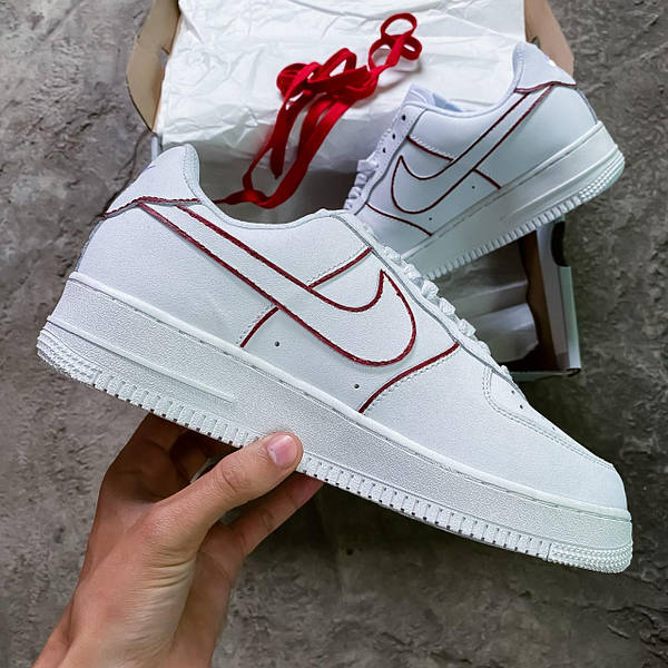 Custom top white nikes