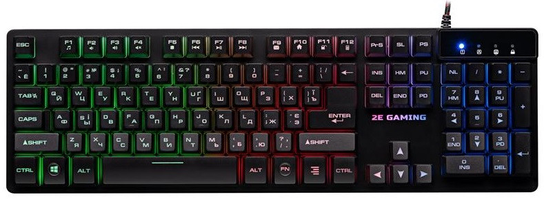 Клавіатура 2E Gaming KG280 LED USB Black Ukr (2E-KG280UB), фото 1