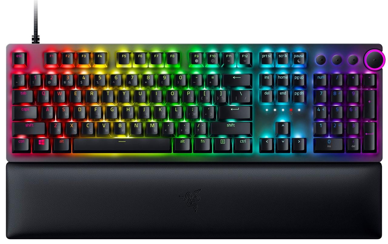 Ігрова клавіатура Razer Huntsman V2 Purple Switch RU Black (RZ03-03931300-R3R1), фото 1