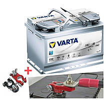 Аккумулятор Varta Silver Dynamic AGM 70А Ев (-/+) E39 (760EN) (570901076) + набір хомутів