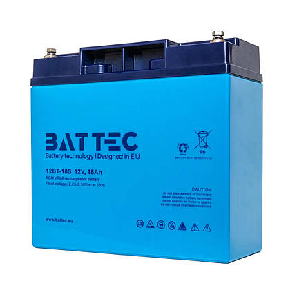 Акумуляторна батарея 12В/18Аг BATTEC, фото 2