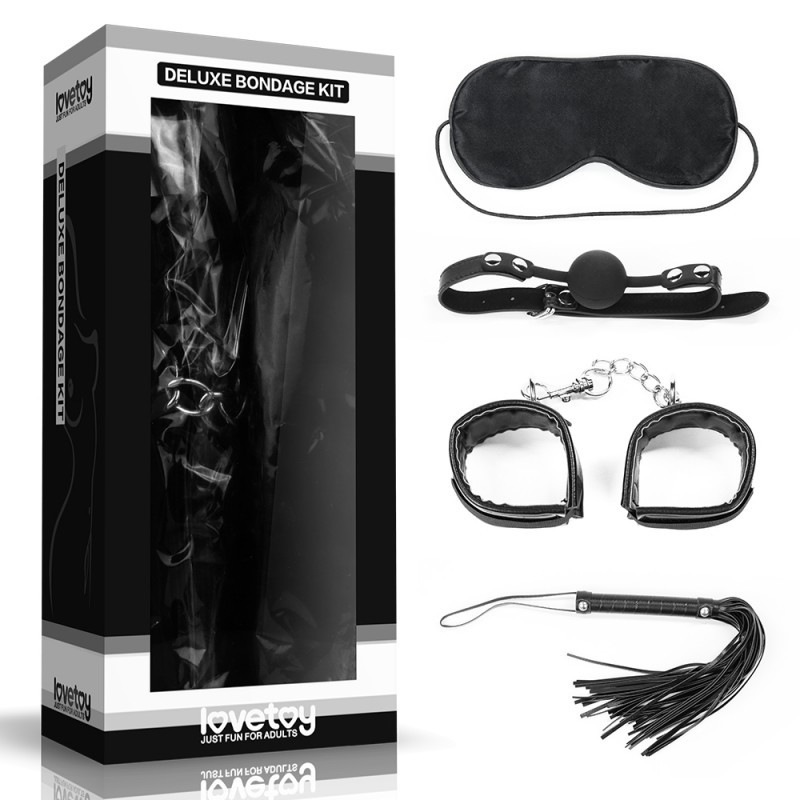 Набір для сексуальних бдсм ігор Deluxe Bondage Kit (маска, кляп, наручники, плеч) | Puls69, фото 1