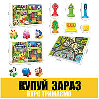 Игровой Набор машинок Animal world (2 вида, игровой коврик 145х98 см, 3 машинки, декорации) JZD - 110