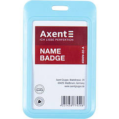 Бейдж -слайдер Axent 4500V вертикальний 54х85 мм, блакитний