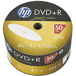 Диск DVD+R HP 4.7Gb 16x PRINT (пач. 50шт)