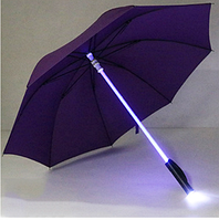 Зонт ФИОЛЕТОВЫЙ светящаяся ручка с фонариком «Джедай» / Light Saber Umbrella