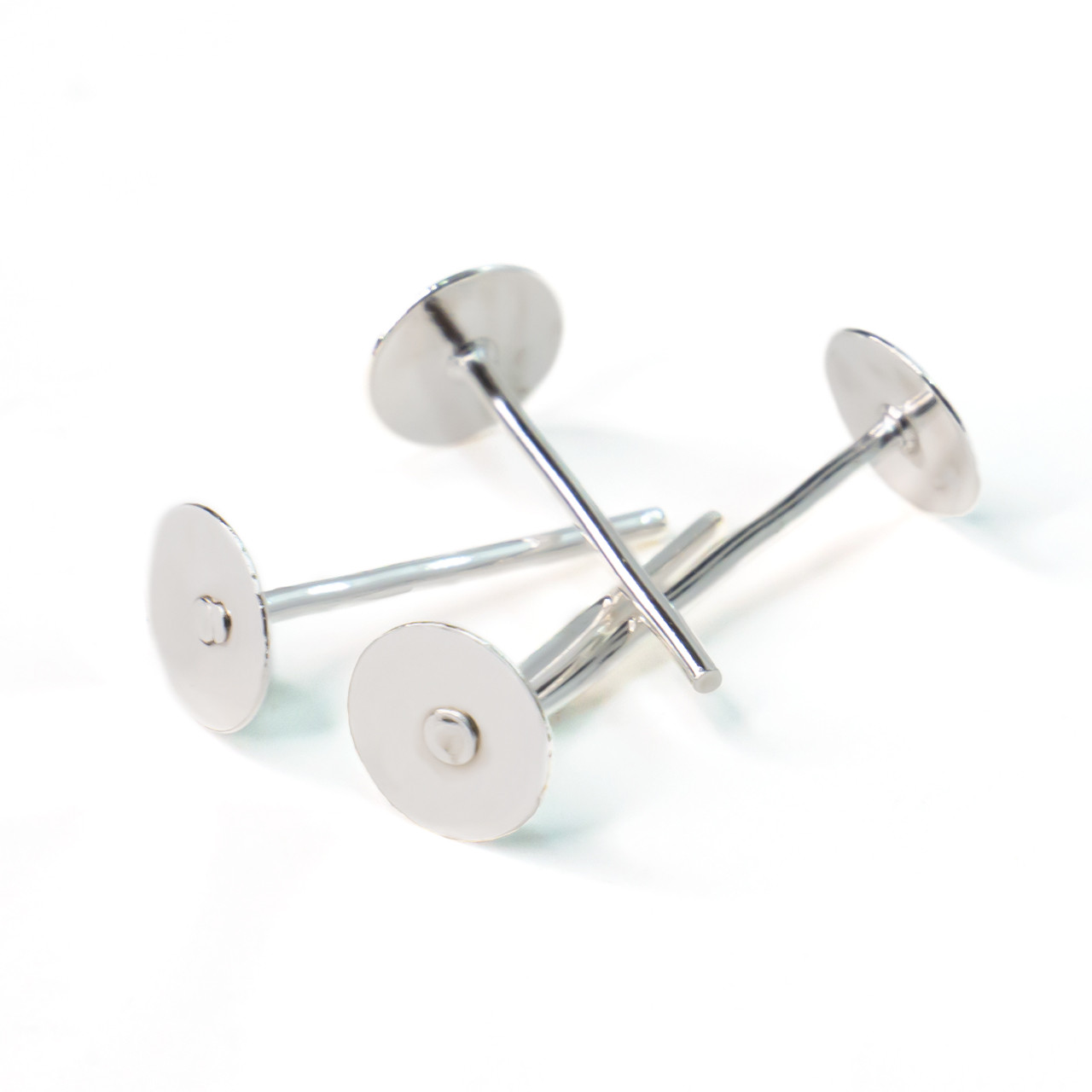 Основа для сережок Гвоздики 12х8 мм Срібло 50 пар, фото 1