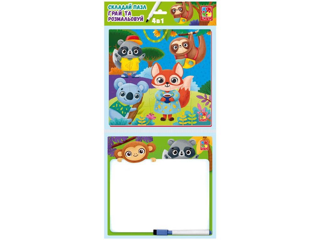 Гра настільна "Набір 4в1. Звірятка" (укр), Vladi Toys, VT2002-03