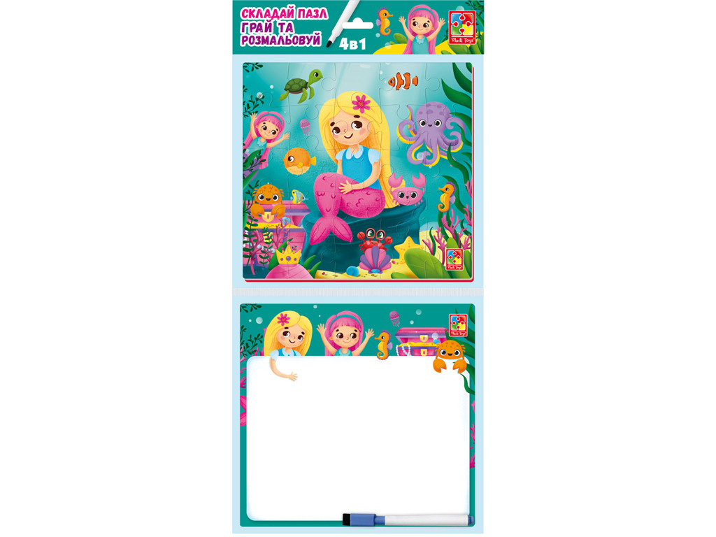 Гра настільна "Набір 4в1. Русалочки" (укр), Vladi Toys, VT2002-04
