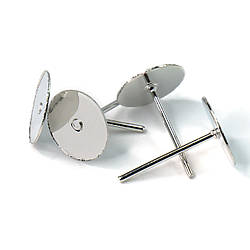 Основа для сережок Гвоздики 12х4 мм 50 пар Платиновий