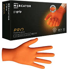 Нітрилові захисні рукавички Mercator Gogrip L помаранчеві (25 пар)