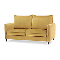 Маленький раскладной диван для кухни MeBelle NORDIK-150 со спальным местом, премиальный желтый велюр