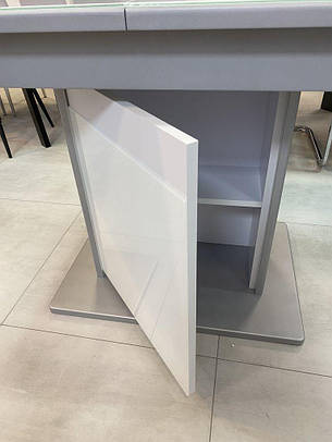 Стіл обідній розкладний БОСТОН + Скло Fusion Furniture, колір білий + скло, фото 3