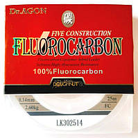 Лісочка з флюорокарбону рибальська Dr.AGON FIVE CONSTRUCTION, 25м, перетин 0,14