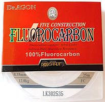 Лісочка з флюорокарбону для риболовлі Dr.AGON FIVE CONSTRUCTION, 25м, перетин 0,35