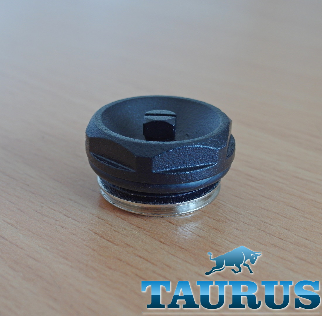 Чорний Кран Маєвського плоский, 1/2" на сушарку для рушників. Латунь. ThermoPulse Black 1/2