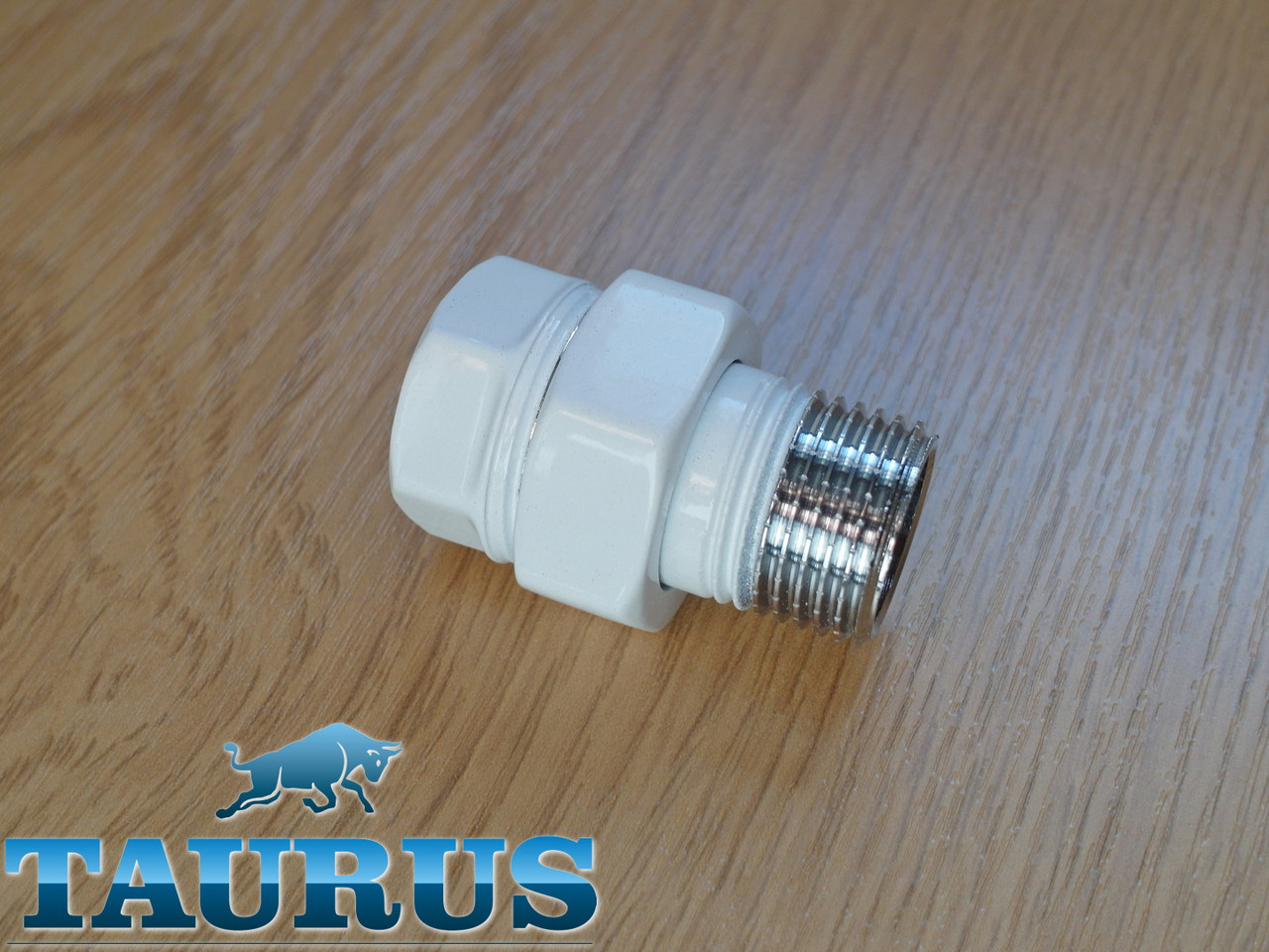 Американка біла, пряма (Різьбове з'єднання з накидною гайкою) для швидкого з'єднання. White, фото 1